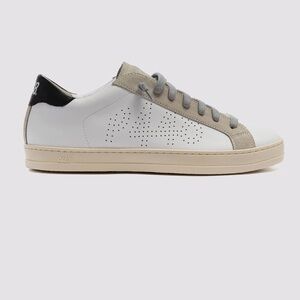 P448 John Stylish White and Gray suede and leather Sneakers size 37